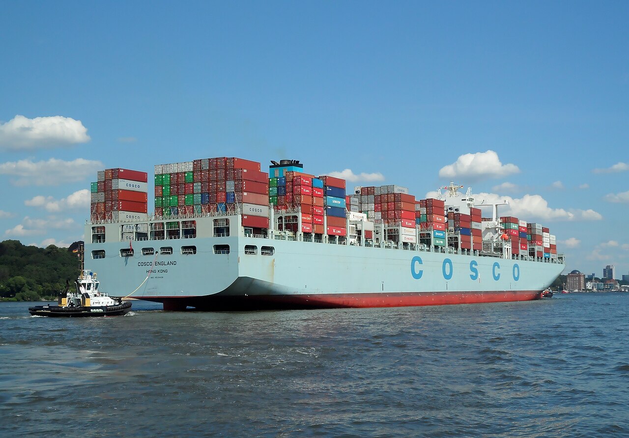 Le porte-conteneurs COSCO fait partie de la flotte marchande d'État chinoise.