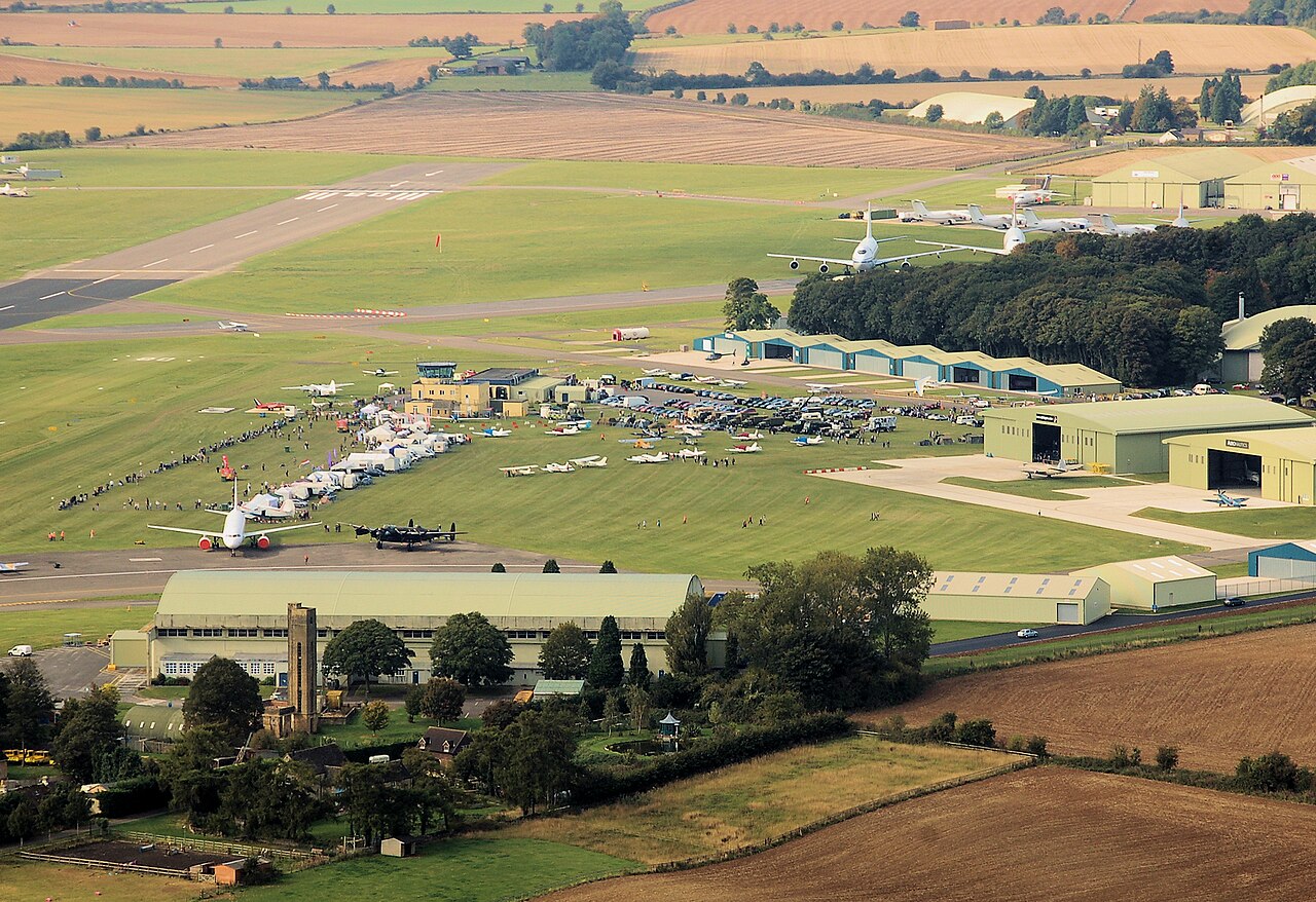 Aerial view of Cotswold Airport, formerly RAF Kemble