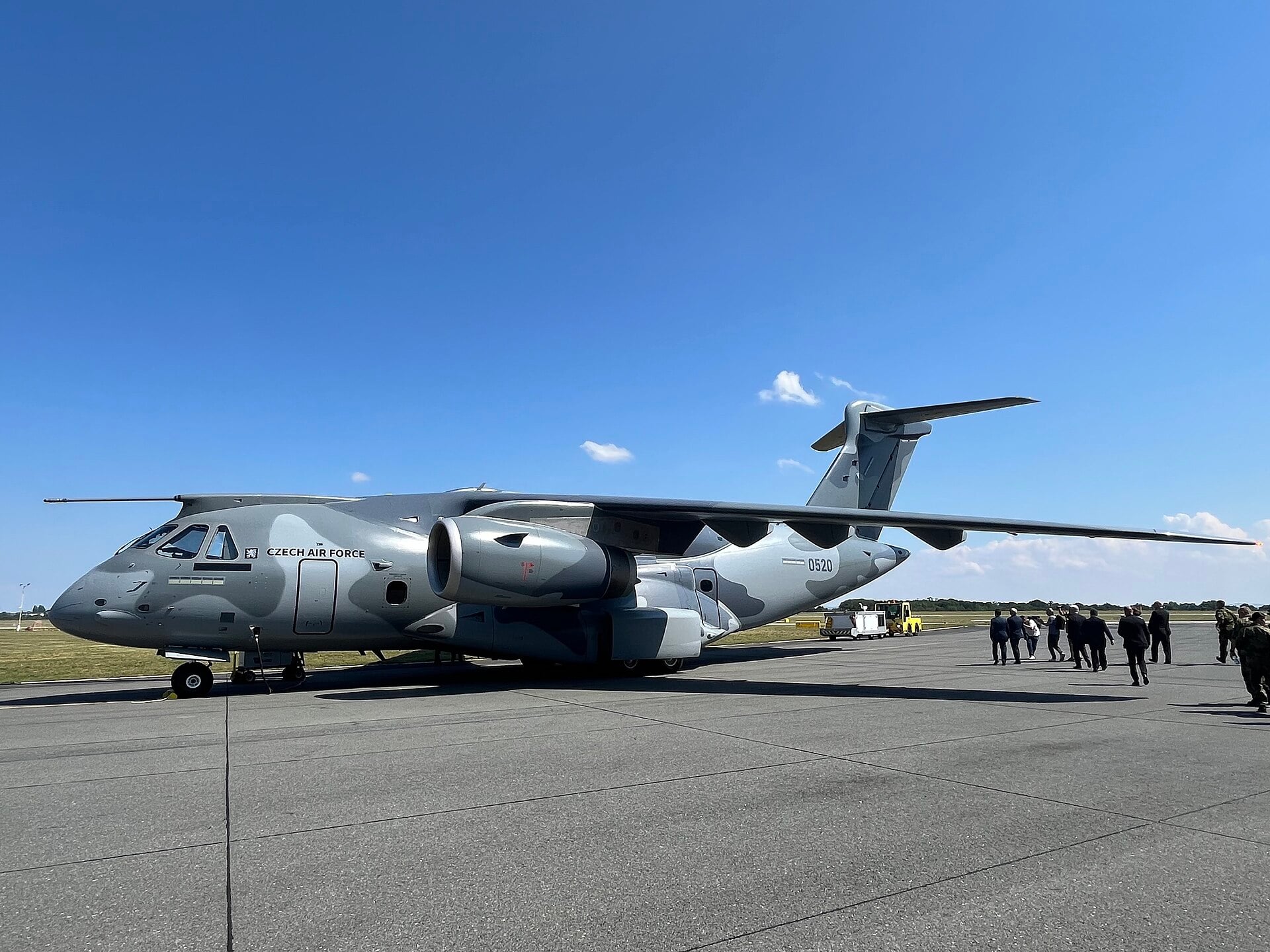 A ceremonial handover of an Embraer C-390 at Kbely airport in Prague