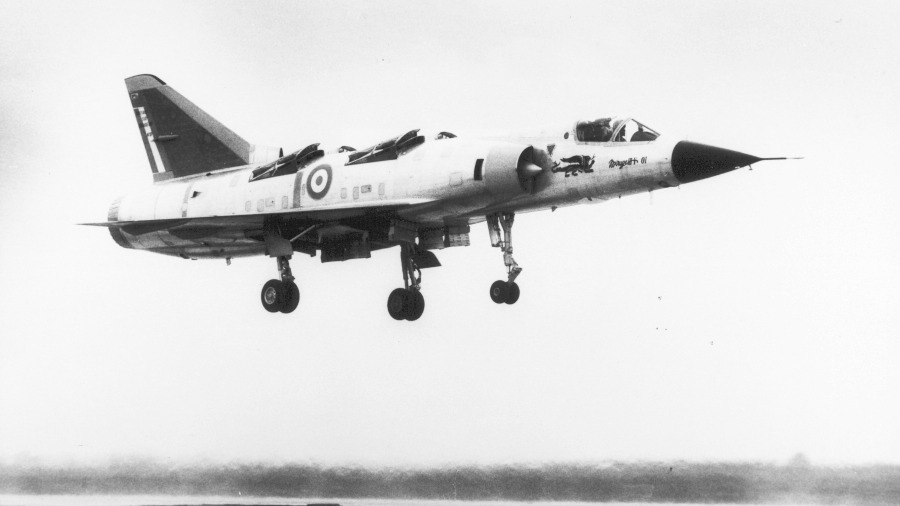 The Dassault Mirage IIIV experimental vertical takeoff fighter during flight testing in 1965