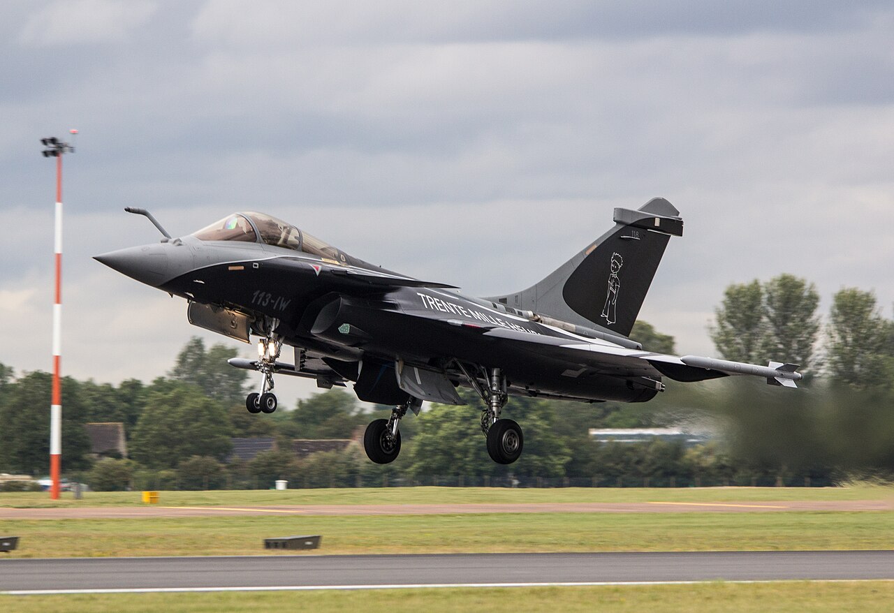 A French Air and Space Force Dassault Rafale C lifting off