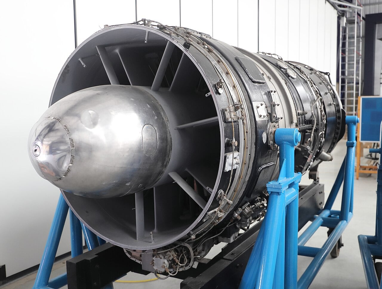De Havilland Gyron turbojet engine on museum display