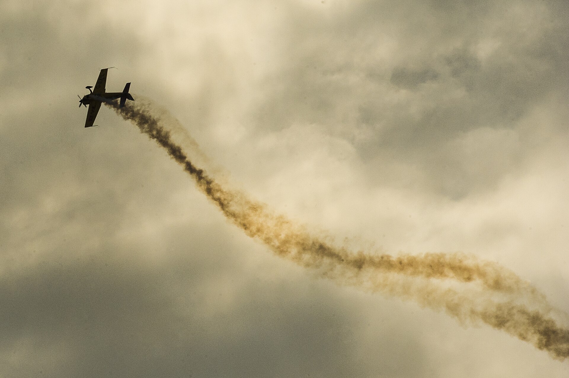 DHL Extra 200 aerobatic aircraft displaying at Sakhir Air Base, Bahrain