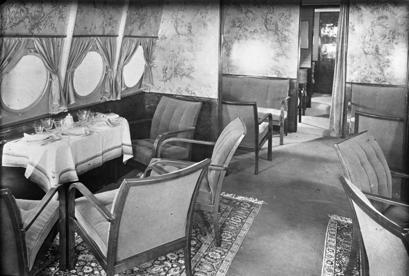 The dining salon aboard the Dornier Do X