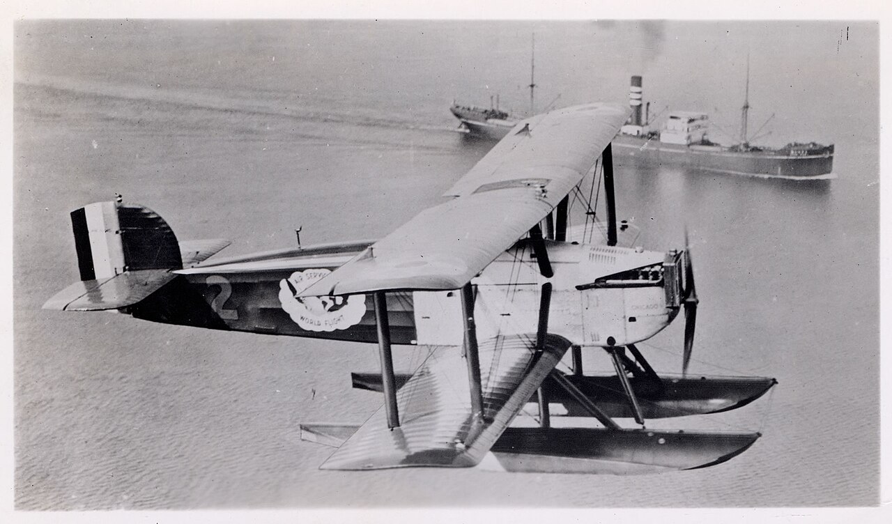 Douglas World Cruiser Chicago on floats The Douglas World Cruiser Chicago fitted with floats during the 1924 round-the-world flight