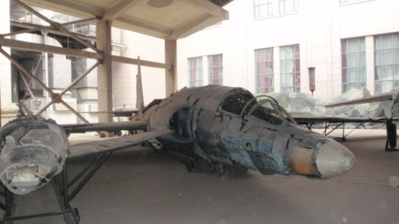 Wreckage of a downed U-2 spy plane on display at the Military Museum of the Chinese People’s Revolution in Beijing