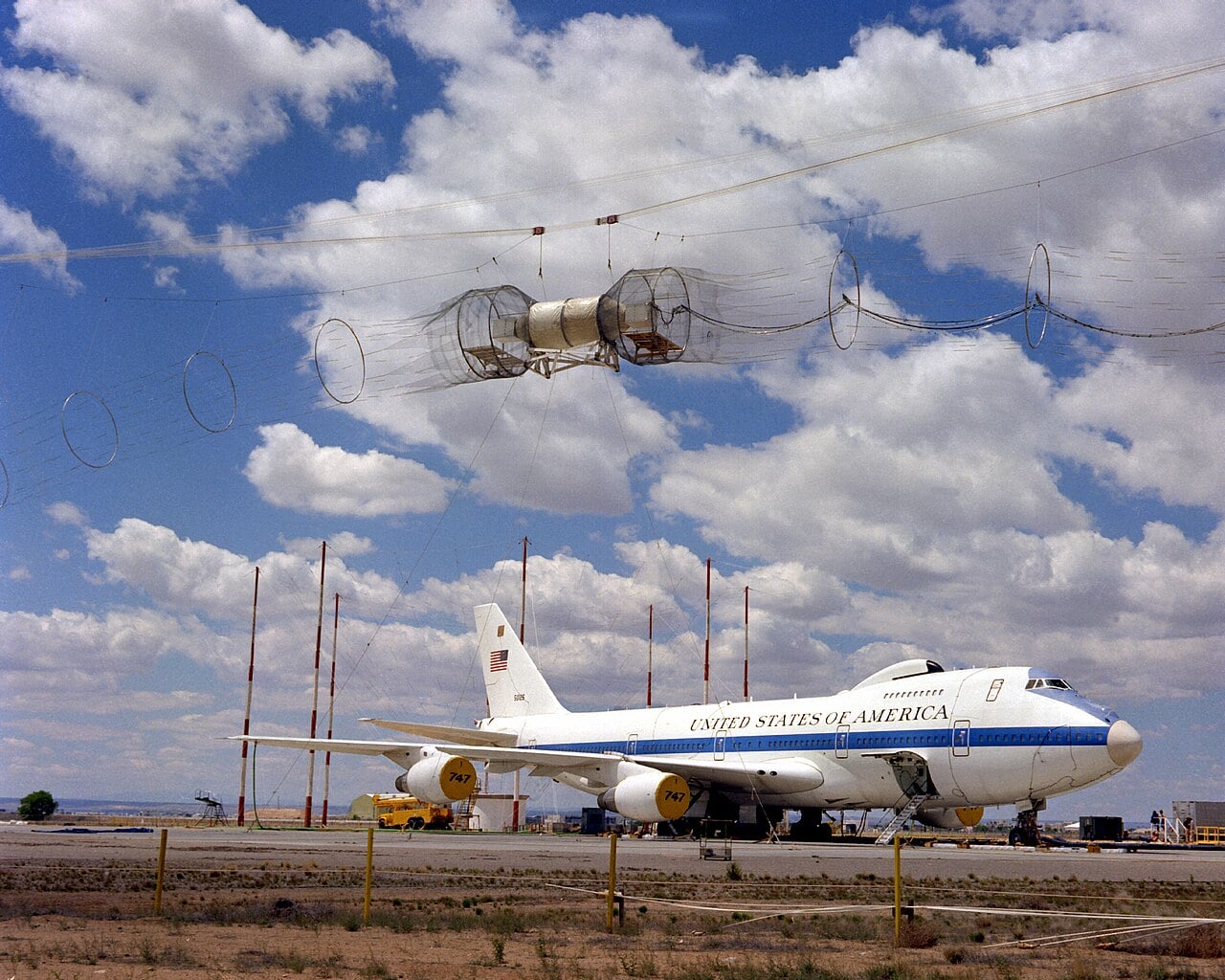 E-4 advanced airborne command post on an electromagnetic pulse simulator, 1979