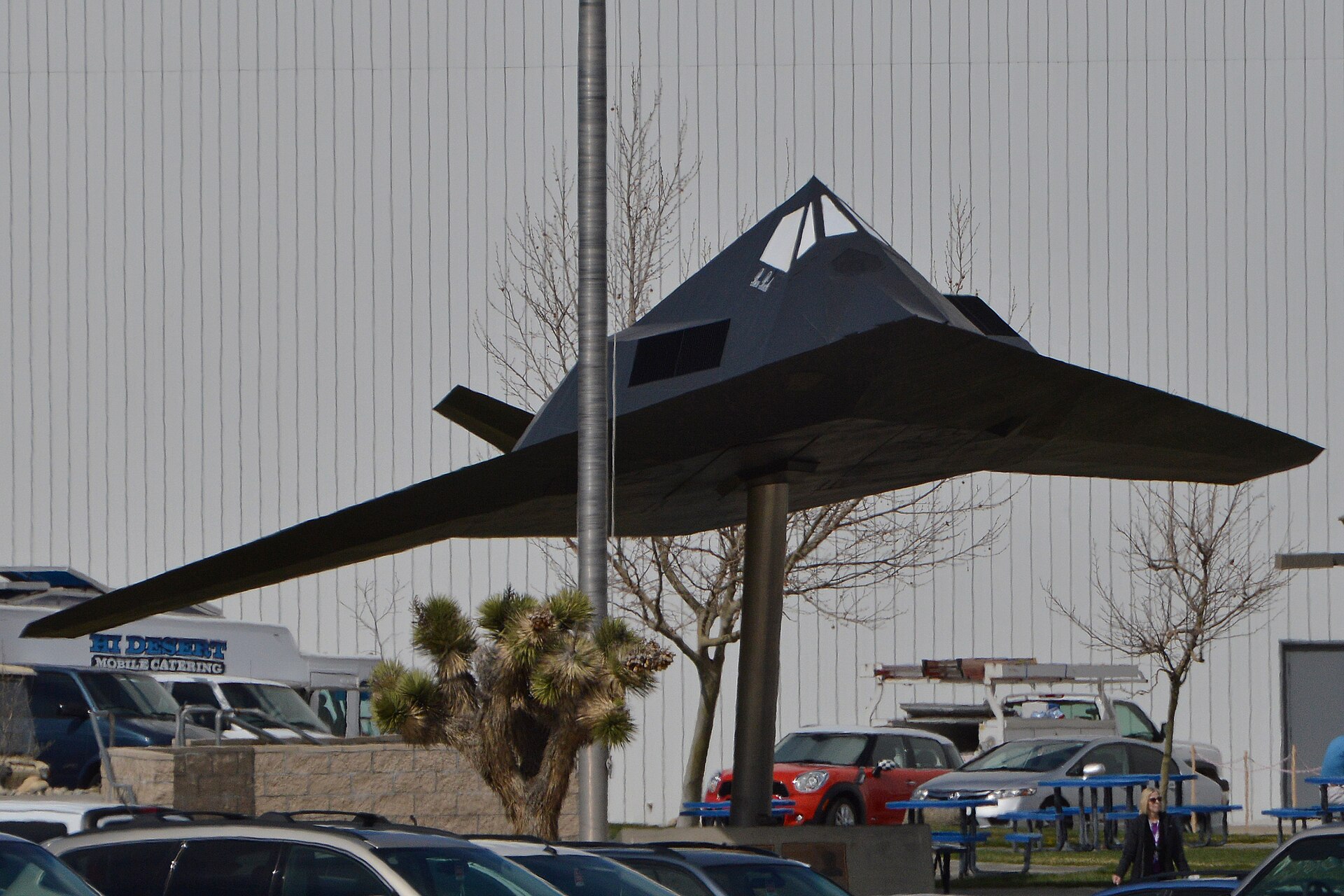 A preserved Lockheed F-117A Nighthawk on display