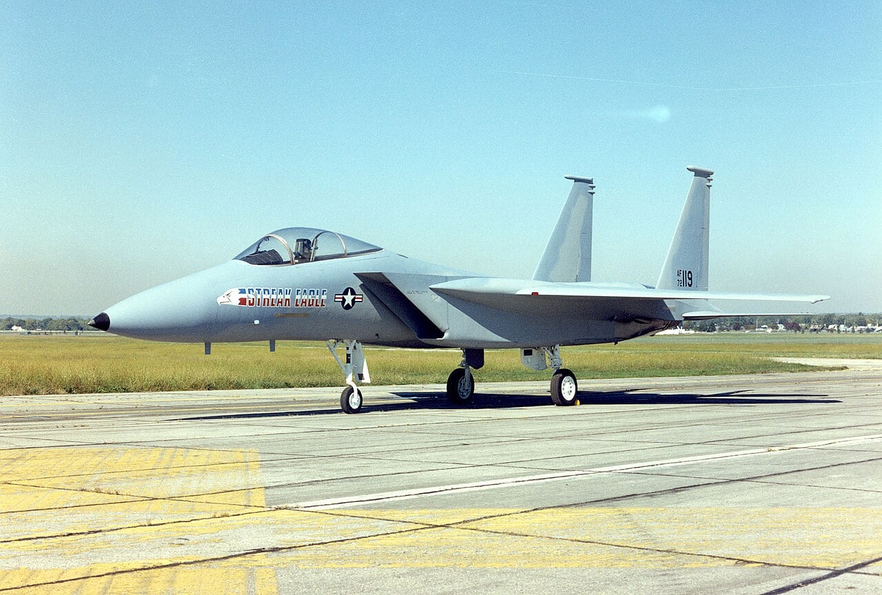 McDonnell Douglas F-15A 72-0119, the Streak Eagle, on the ramp