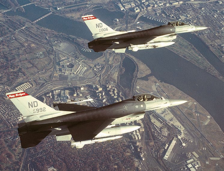 F-16s on combat air patrol over the Pentagon