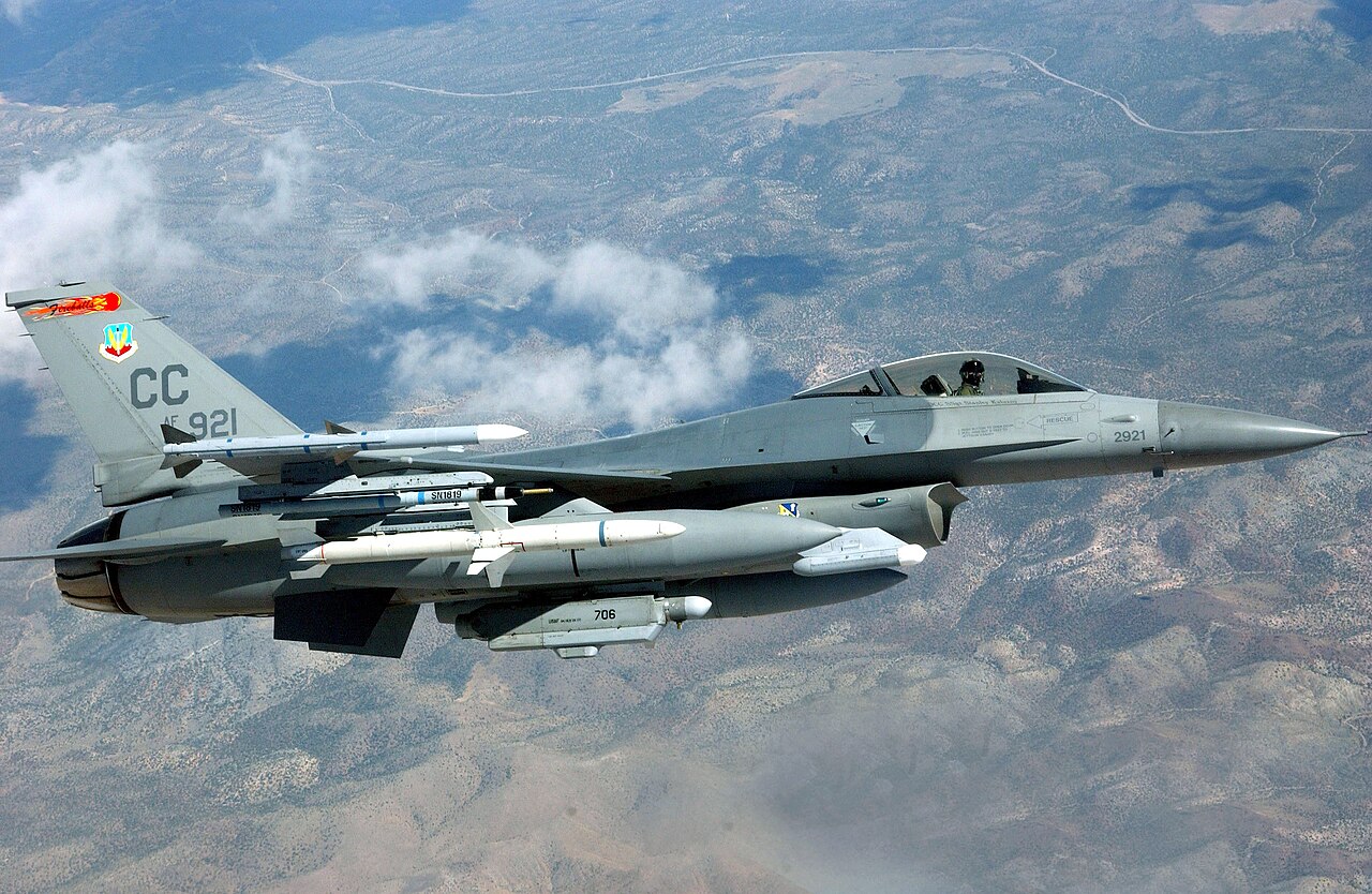 An F-16C of a U.S. Air Force fighter squadron