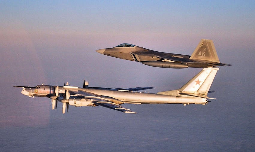 F-22 intercepts a Tu-95 Bear