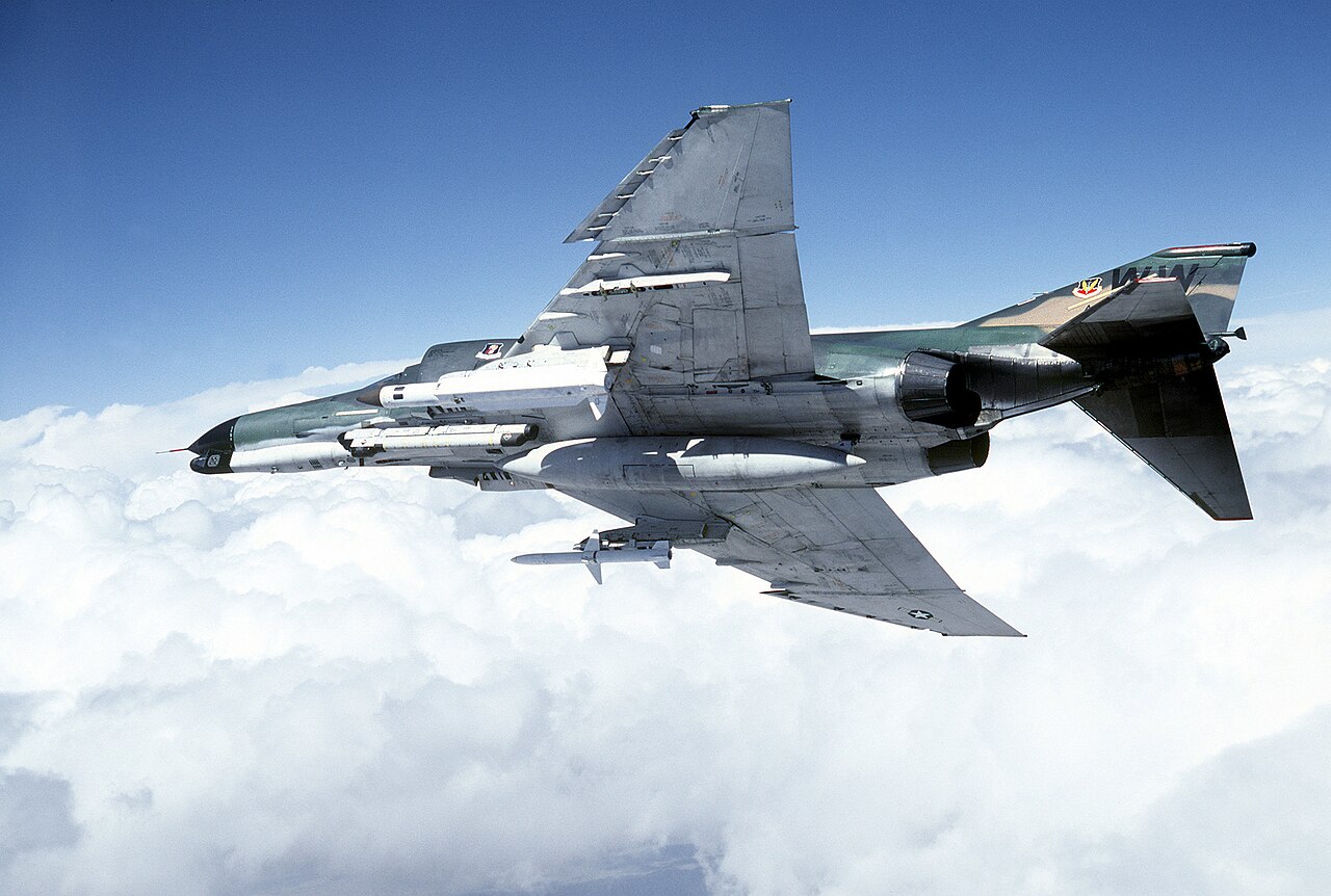 An F-4G Wild Weasel carrying AGM-78 and AGM-45 anti-radiation missiles