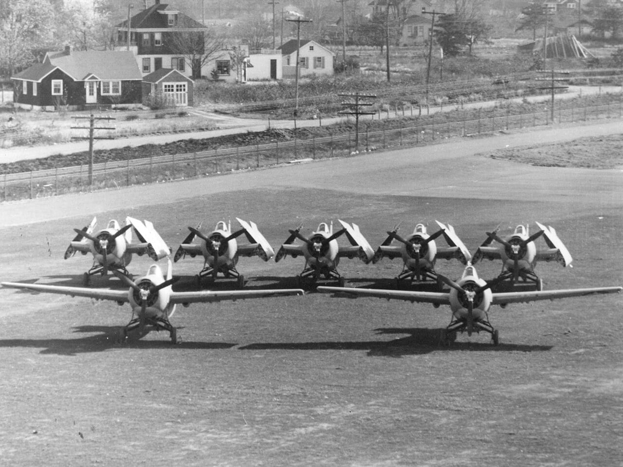 F4F Wildcats with folded and unfolded wings photographed in 1942