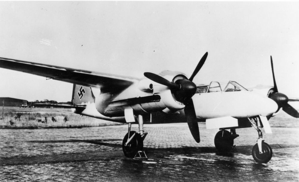 A Focke-Wulf Ta 154 Moskito, the German wooden twin-engined night fighter designed by Kurt Tank