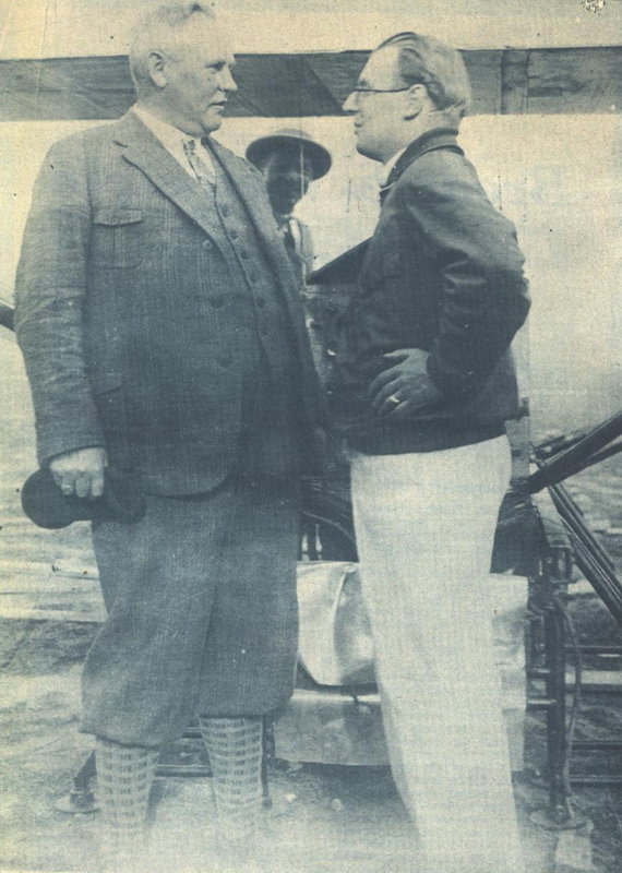 Fritz von Opel and Friedrich Sander in front of the Opel RAK.1, 1929