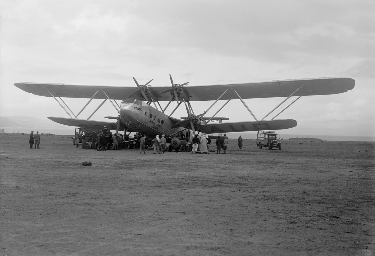A Handley Page H.P.42 awaiting departure at Samakh