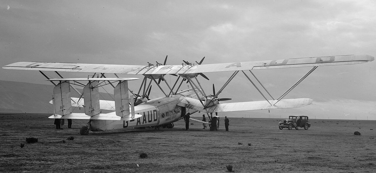 The Imperial Airways Handley Page H.P.42 G-AAUD Hanno at Samakh in October 1931