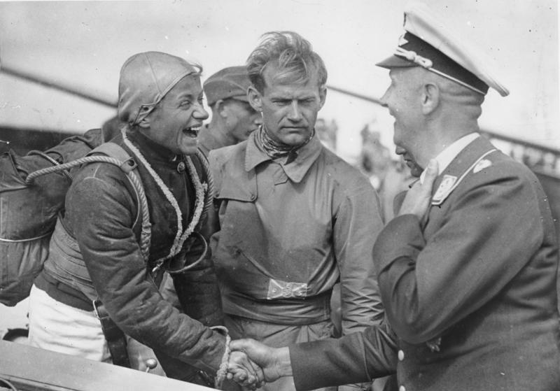 Hanna Reitsch at a gliding competition on the Wasserkuppe in 1936