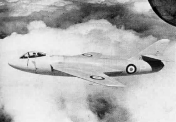The Hawker P.1081 prototype in flight in 1950
