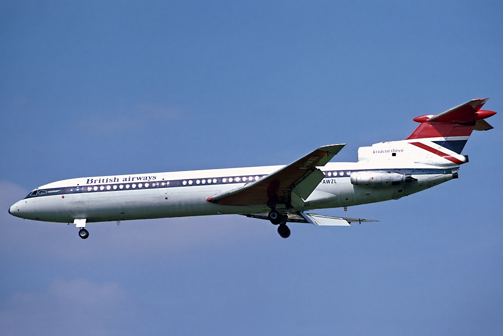 A Hawker Siddeley Trident 3B in British Airways colours