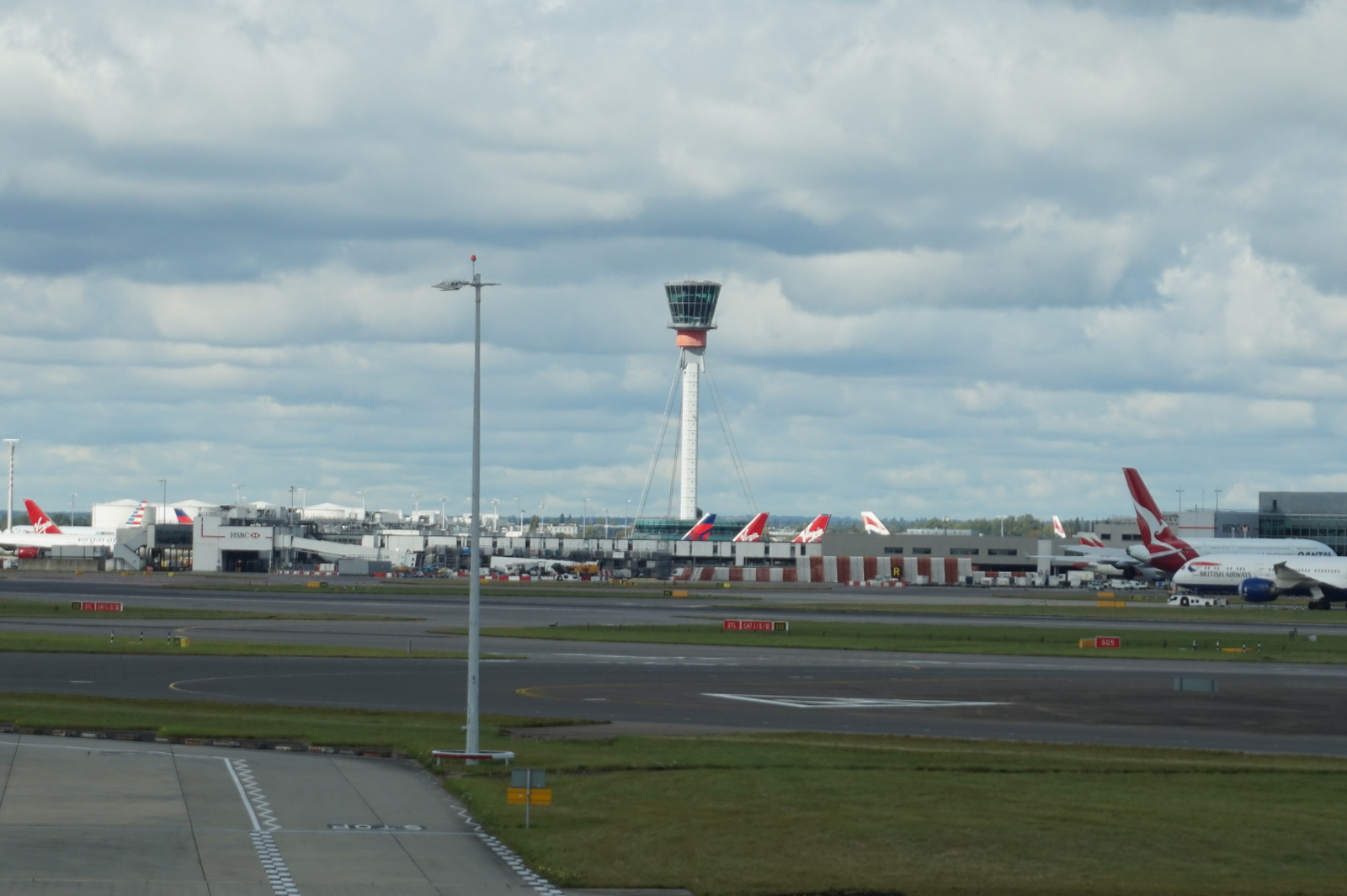 The air traffic control tower at London Heathrow Airport