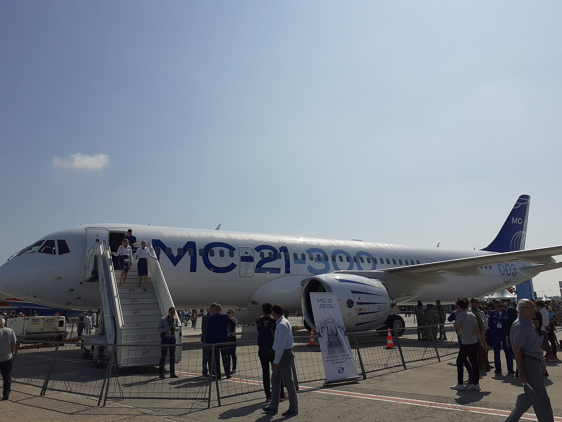 An Irkut MC-21-300 at Istanbul Ataturk Airport during Teknofest 2019
