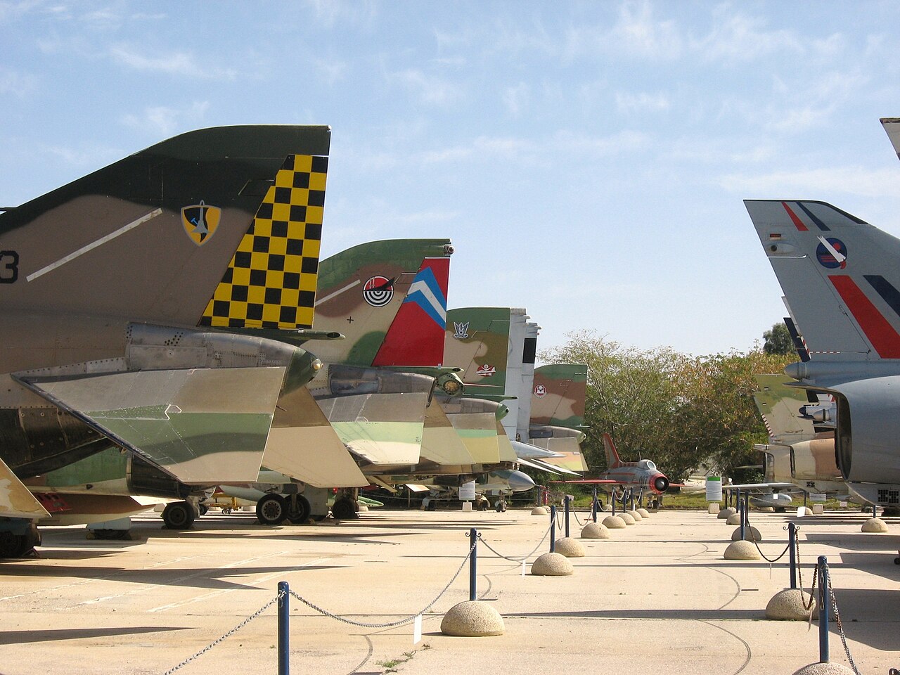 Row of Israeli F-4E Phantom tails at Hatzerim