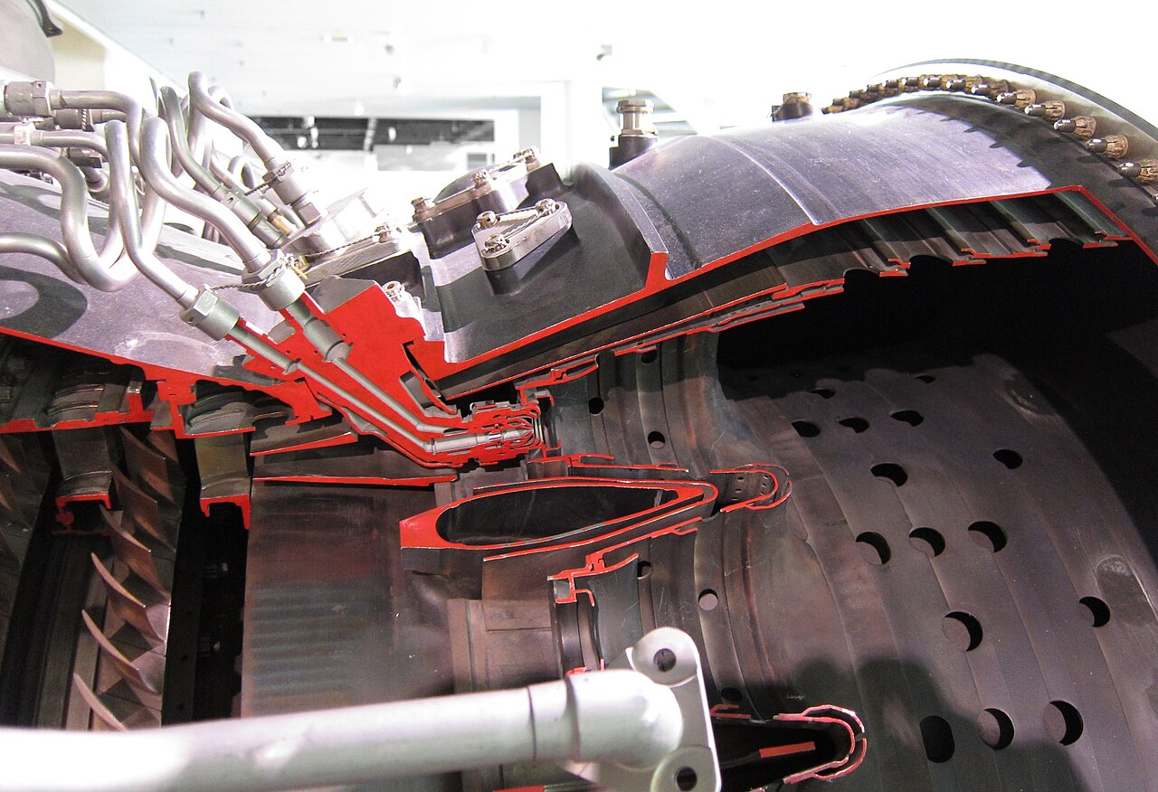 A jet engine combustor section