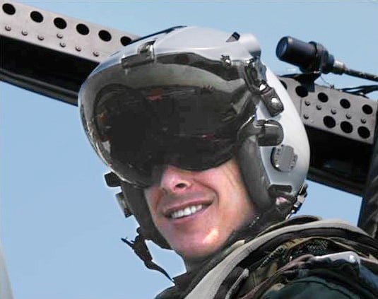 Joint Helmet Mounted Cueing System fitted to a fighter pilot helmet
