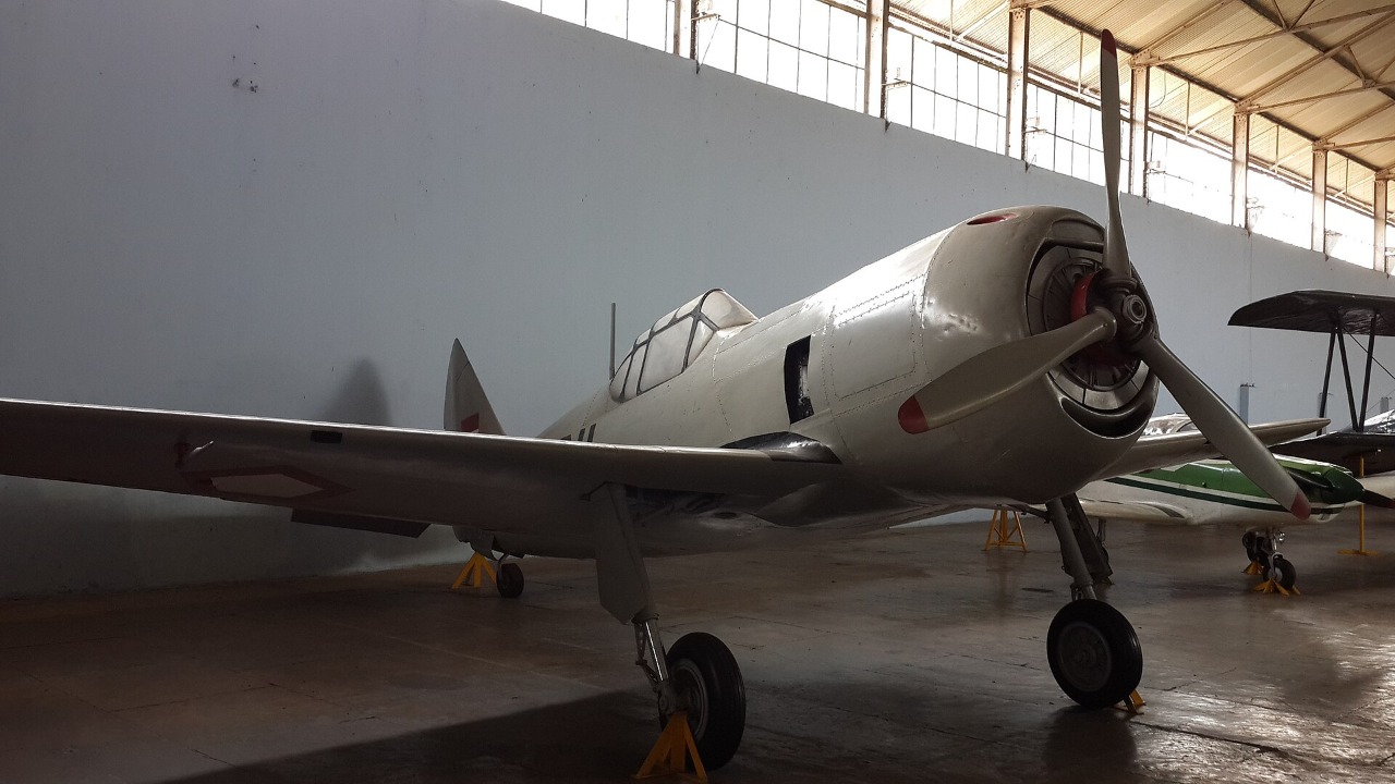 A preserved Lavochkin La-11 piston-engined fighter at the Indonesian Air Force Museum
