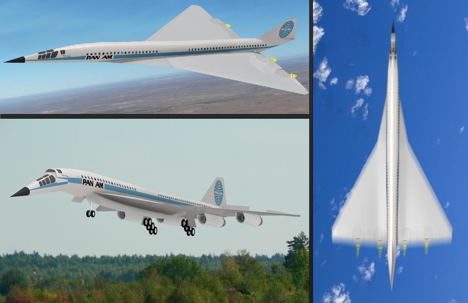 Lockheed L-2000 rendered in Pan American livery