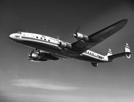 A Lockheed L-1049 Super Constellation in flight