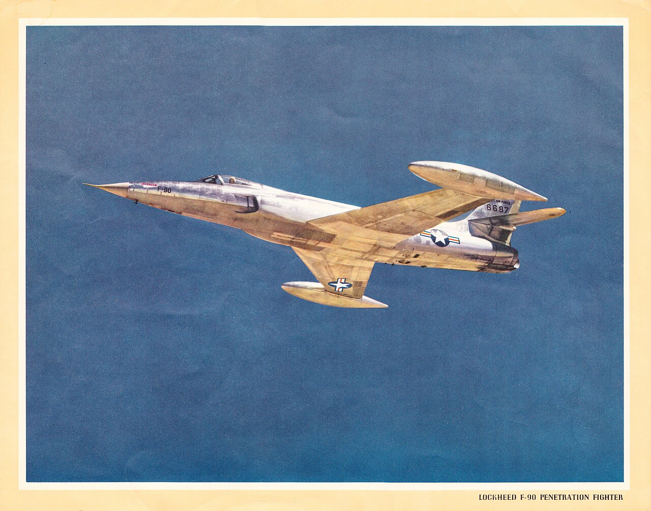 El Lockheed XF-90, un prototipo de caza de penetración de largo alcance diseñado por Skunk Works.