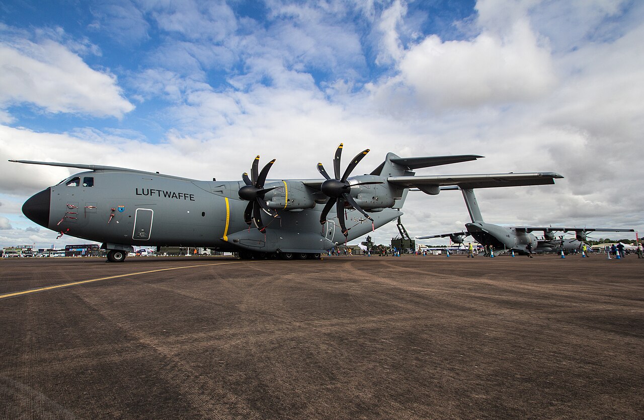 A German Air Force Airbus A400M Atlas transport aircraft