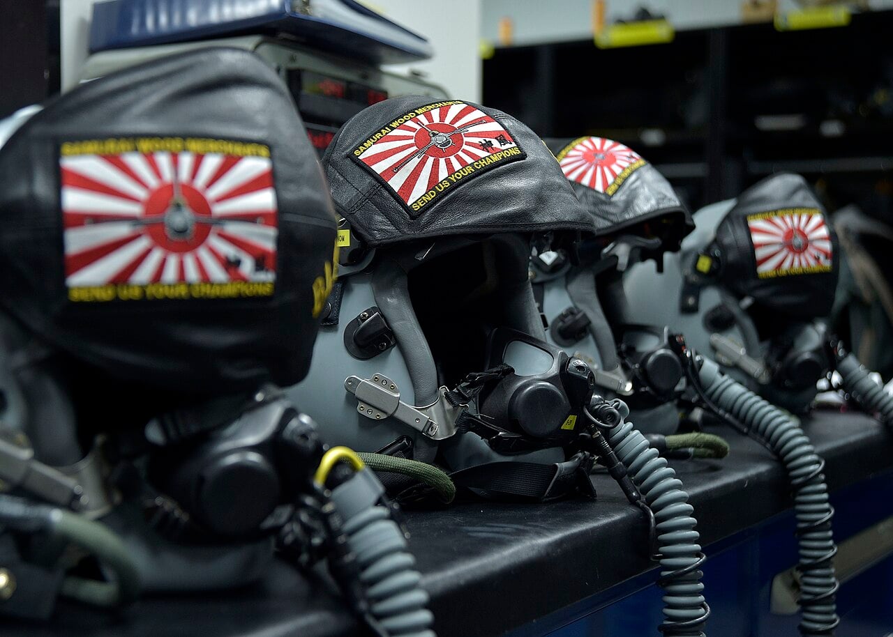 MBU-20/P oxygen masks fitted to fighter helmets