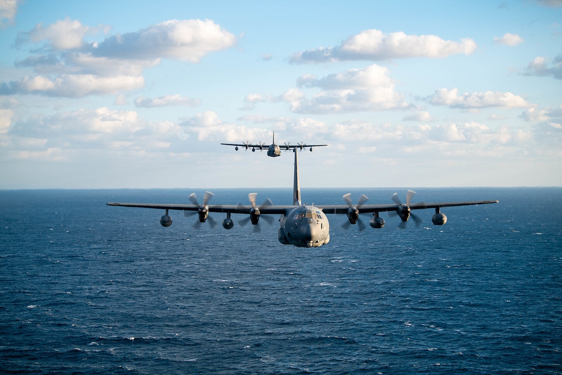 MC-130J Commando II special operations transports in flight