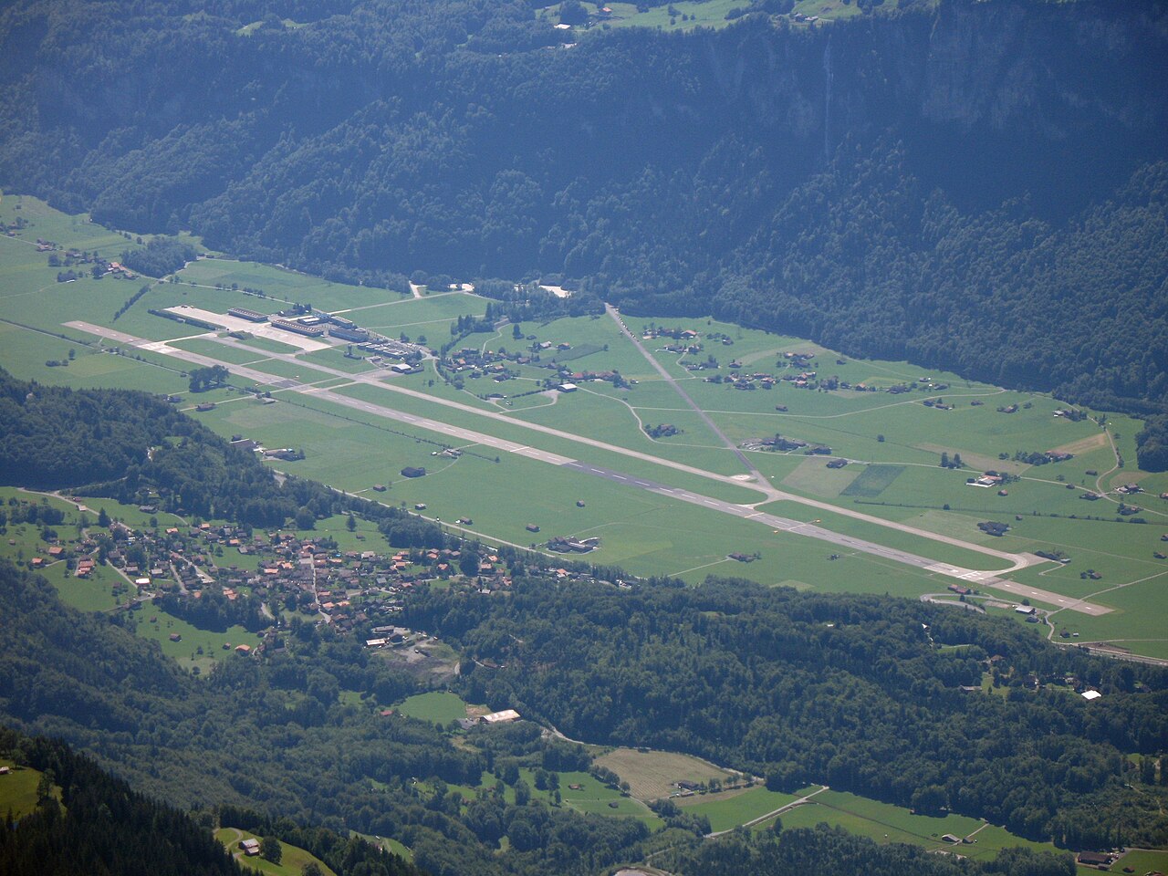 Meiringen air base seen from the Rothorn above Brienz