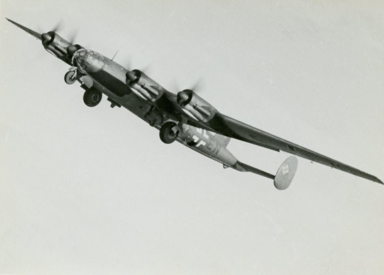 The Messerschmitt Me 264 V1 on a test flight