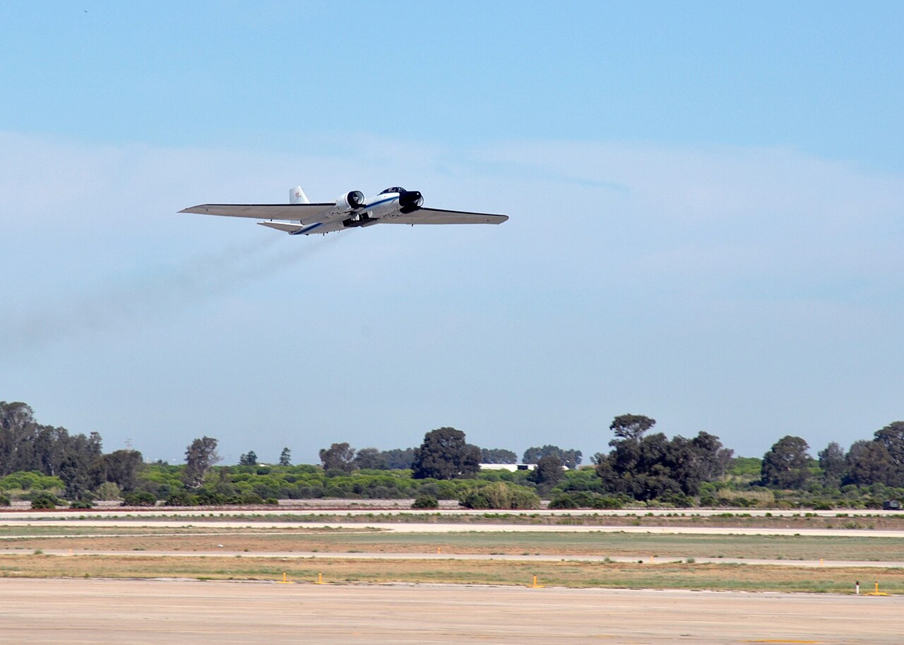 A NASA WB-57 high-altitude aircraft