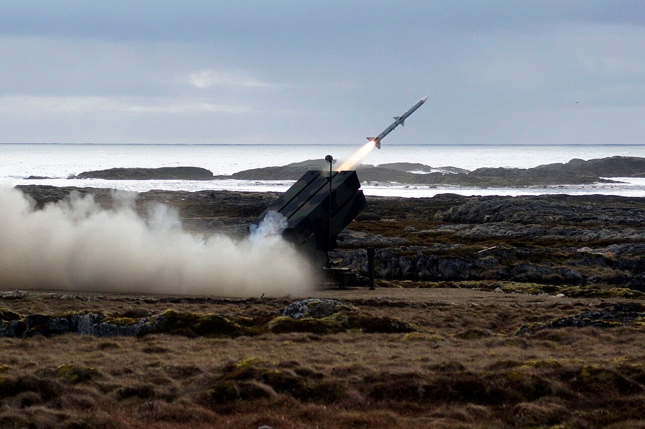 AMRAAM leaving a ground launcher