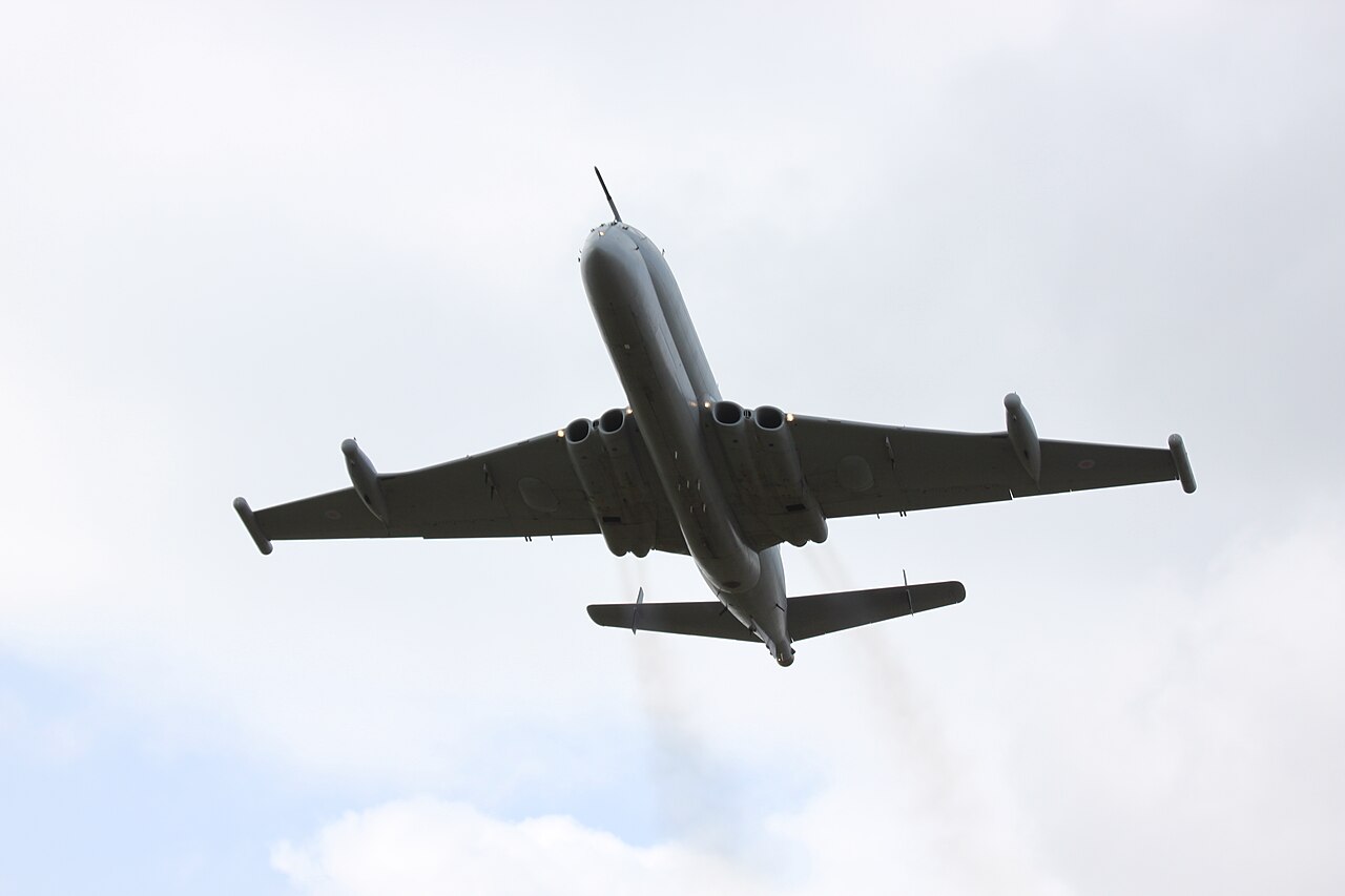 A Royal Air Force Nimrod MR2 airborne during one of the type final flights