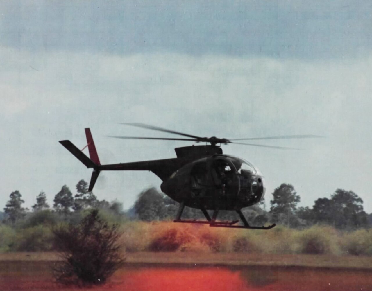 OH-6A Cayuse student practising hovering autorotations in Vietnam
