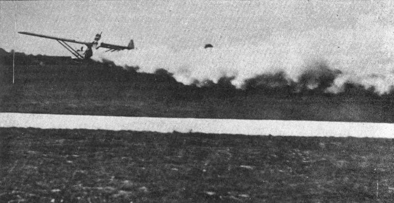 Opel RAK.1 rocket plane in flight at Rebstock, Frankfurt, 1929