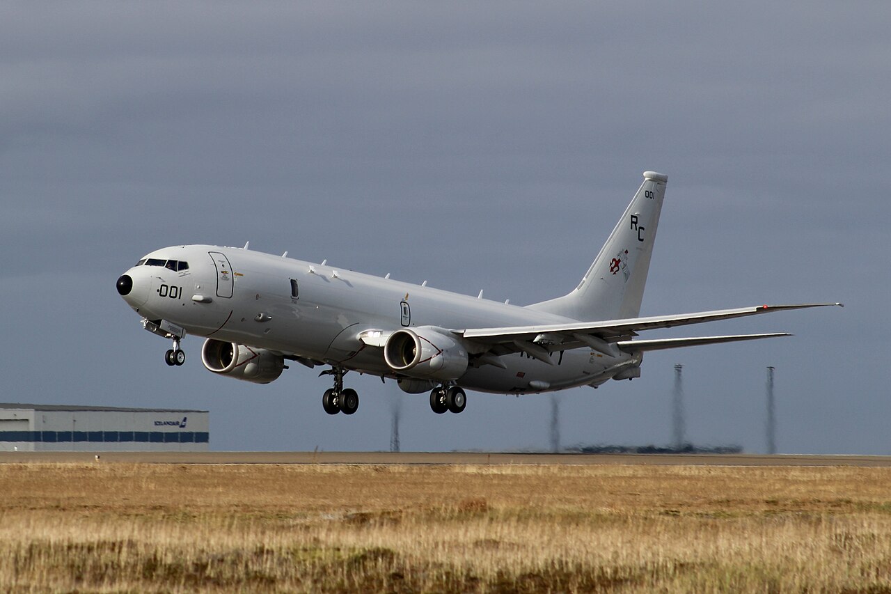A P-8A Poseidon maritime patrol aircraft in flight