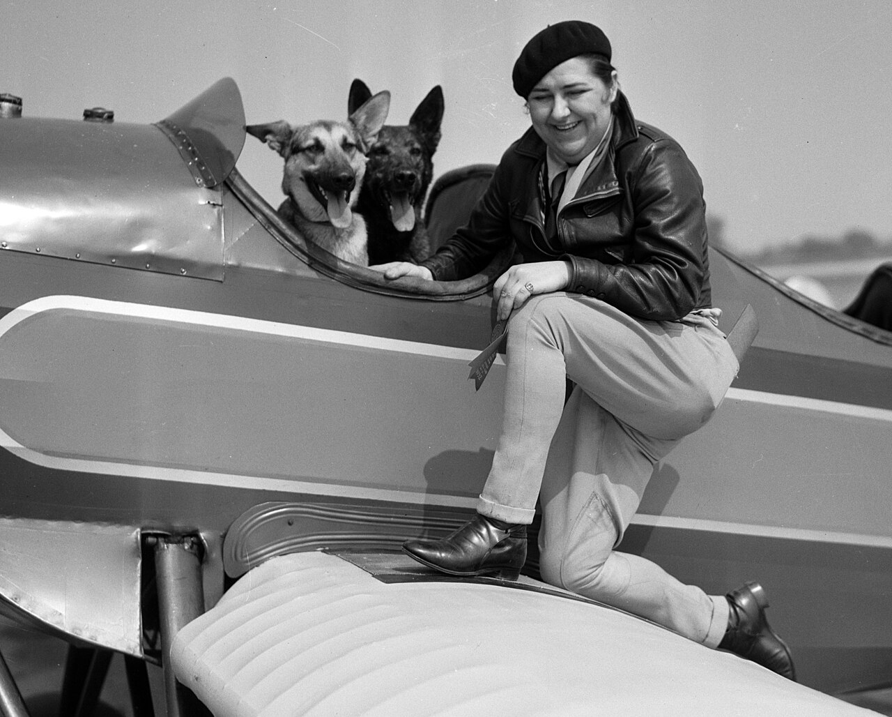 Pancho Barnes on the wing of her aircraft in 1931