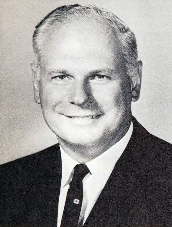 Portrait photograph of Paul Hellyer, the Canadian minister who drove integration and unification