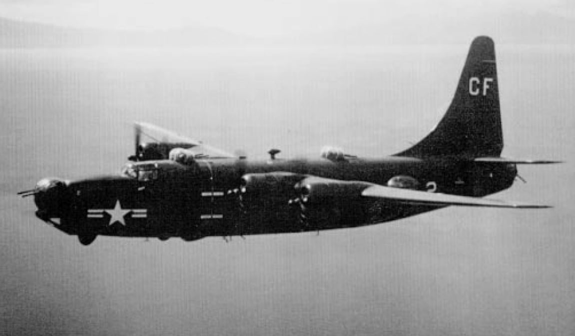 A US Navy PB4Y-2 Privateer of Patrol Squadron 28 in flight around 1950