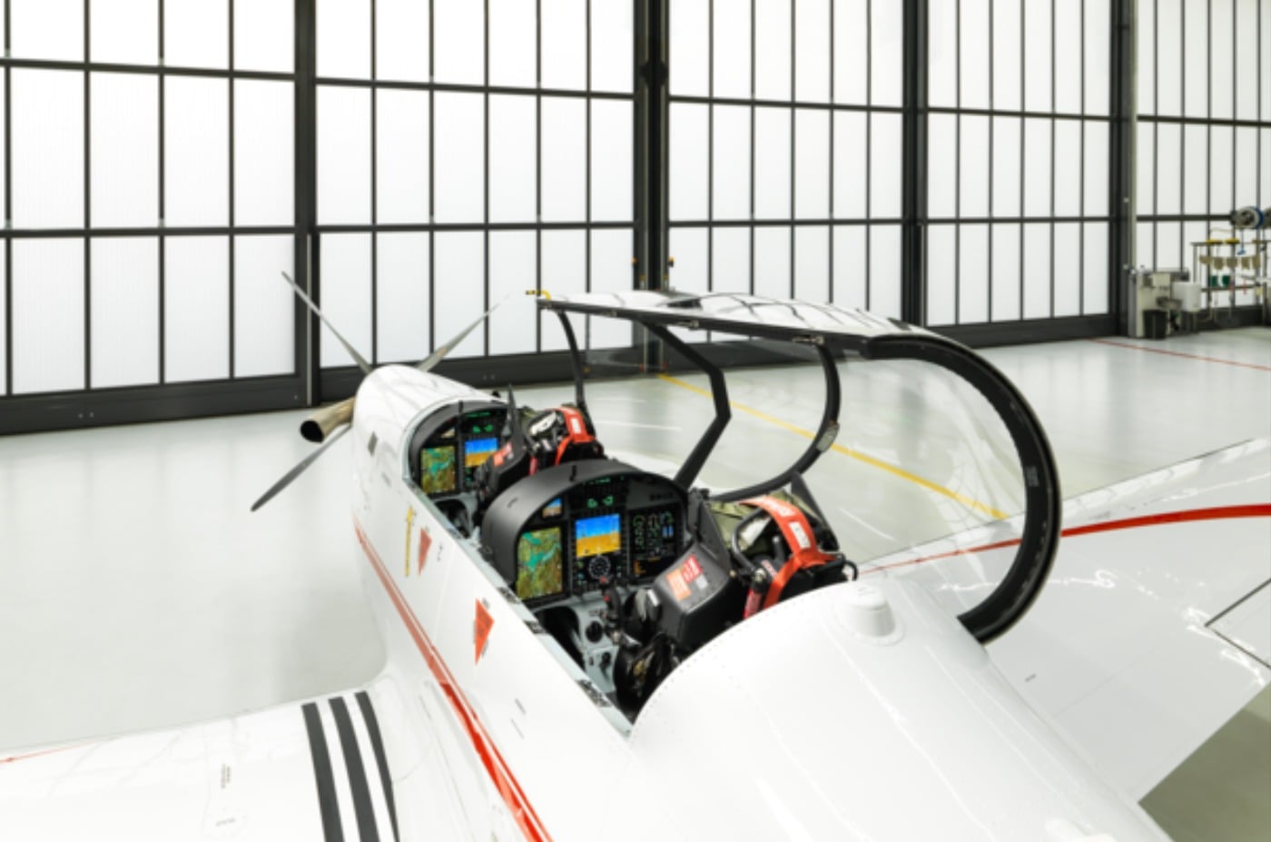 PC-7 MKX cockpit with Garmin G3000 PRIME displays and Martin-Baker ejection seats