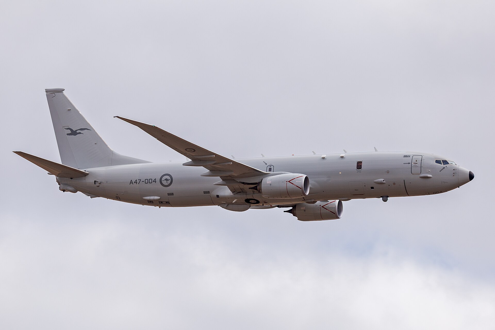 A Royal Australian Air Force Boeing P-8A Poseidon in flight